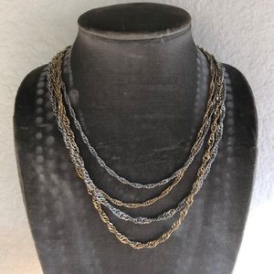 Ladies gold and silver chain necklace